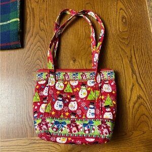 Red Tote Bag Christmas and snowman